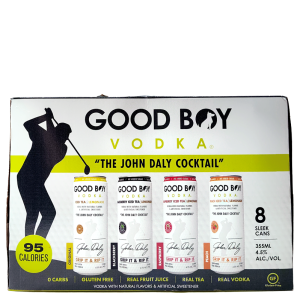 An 8 pack of Good Boy Vodka The John Daly Cocktail with 2 cans each of four flavors